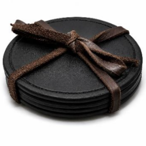 standard leather coaster set