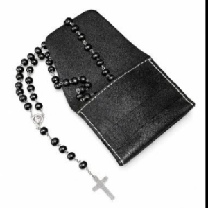 premium hand crafter rosary with pouch bundle
