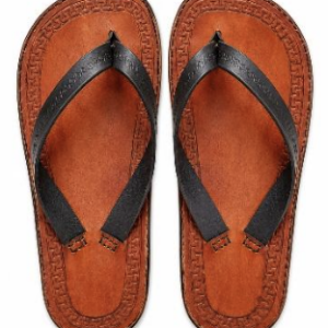 veg tanned leather flip flops