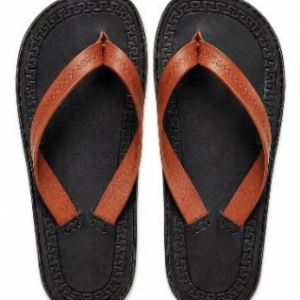 veg tanned leather flip flops